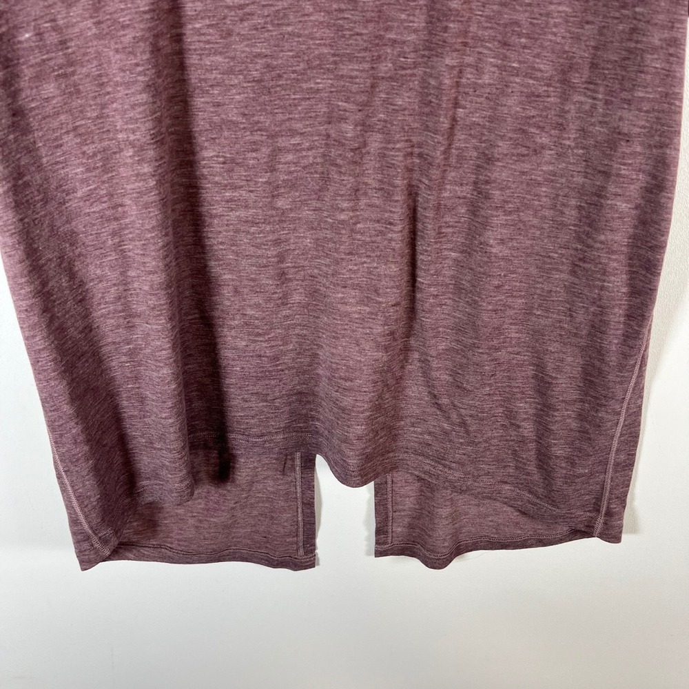 Lululemon Open Back Split Hem Workout Top Heather… - image 3